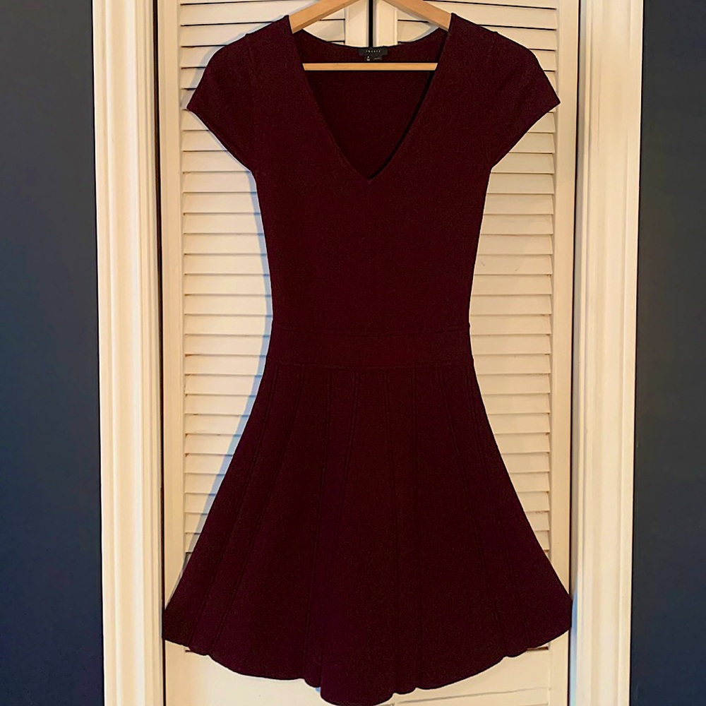 Theory deep burgundy wool dress, size P (fits small).